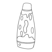 Cute cartoon doodle liquid lava lamp isolated on white background. vector