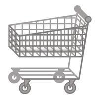 carrito de compras en blanco. cesta de supermercado, carrito de compras aislado en blanco. vector