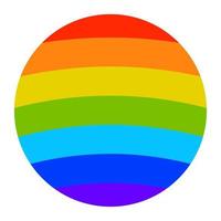 Cartoon circle with rainbow texture in flat style isolated on white background. vector