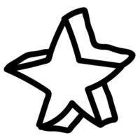 dibujos animados garabato estrella lineal aislado sobre fondo blanco. vector