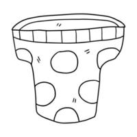 Cute cartoon doodle empty flowerpot isolated on white background. Sketch of a vase. vector