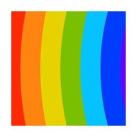 Cartoon square rainbow in flat style isolated on white background. vector