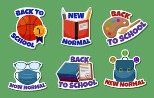 Back to School Sticker Set vector