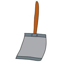 Cartoon doodle snow shovel isolated on white background. vector