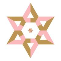 Linda estrella de dibujos animados en estilo plano aislado sobre fondo blanco. forma geométrica, logotipo, icono. vector
