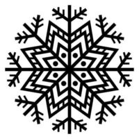 icono de copo de nieve negro aislado sobre fondo blanco. vector