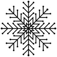 icono de copo de nieve negro aislado sobre fondo blanco. vector