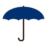 Blue umbrella in flat style isolated on white background. Icon. vector