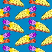 Cute doodle abstract seamless pattern with stars. Sky background. vector