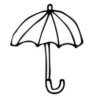 Cartoon doodle open umbrella isolated on white background. vector