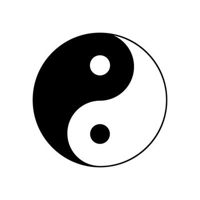 Yin yang symbol icon isolated on white background.