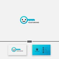 Illustration blue emoticon key logo smile vector