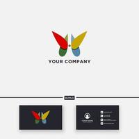 diseño de logotipo de mariposa abstracto colorido vector