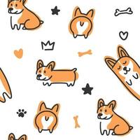 lindo perro de raza corgi vector