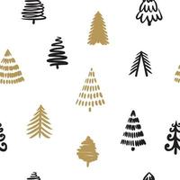 Christmas trees drawing by hand vector
