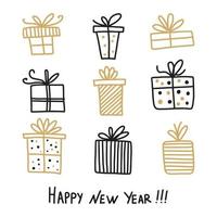 Hand-drawn gift boxes vector