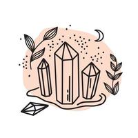 Crystals and precious stones vector