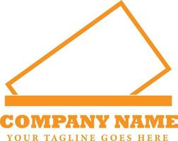 simple orange stamped frame logo. vector