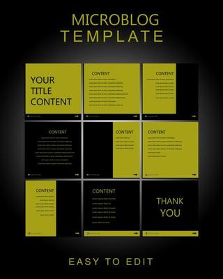 SOCIAL MEDIA MICROBLOG  TEMPLATE WITH DARK YELLOW