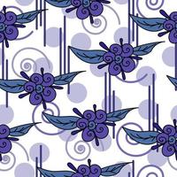 Abstract doodle flowers blue color seamless pattern, fantasy plants and various patterns on white background vector