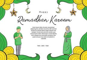 Happy ramadhan kareem islamic background vector