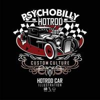 HOTROD CAR ILLUSTRATION WITH A BLACK BACKGROUND, READY FORMAT EPS 10.eps vector