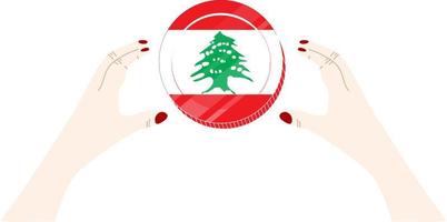 Flag Of Lebanese vector