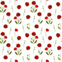 Poppy colorful seamless pattern. Summer design for textile, fabric, wrapping paper, prints. Vector illustration