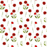 Poppy colorful seamless pattern. Summer design for textile, fabric, wrapping paper, prints. Vector illustration