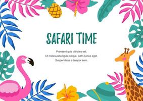 Horizontal summer design with hand drawn elements for banners, letters, invitation, messages, social media, cards. Vector illustration. Space for text.