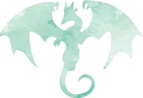 dragon wild animal watercolor vector