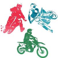 sports heavy motor bike pack watercolor vector