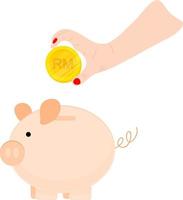 Malaysian ringgit icon vector