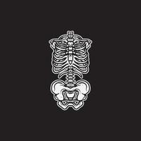 Body human skeleton isolated in black background. vector