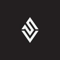 SV or VS monogram design logo template. vector