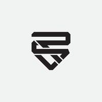 SR or RS monogram design logo template. vector