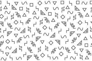 Memphis seamless black and white pattern. Pattern with simple geometric design elements. Retro style, 90s design. Modern abstract shapes, triangles squares, loopable design. vector