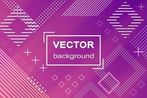 Vector background. Abstract pink and purple gradient background with 90s Memphis, retro design elements. Abstract futuristic background.