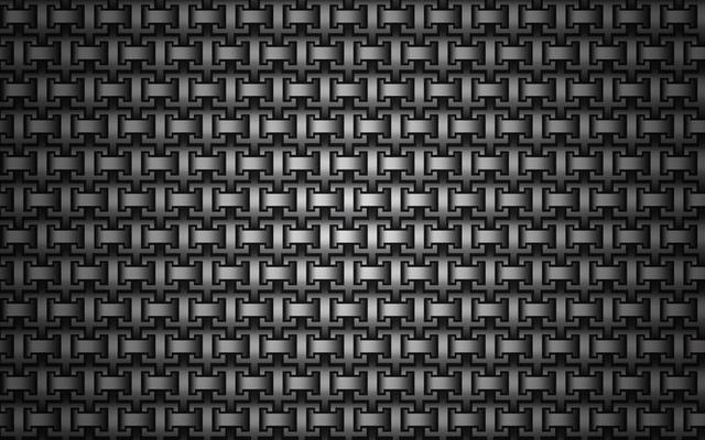 Abstract background texture. Black and gray carbon textured repeating pattern. Metallic chain pattern. Iron metal chain