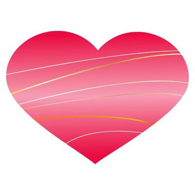 Red gradient heart with glitter stripes.