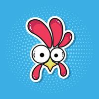 Funny Cock in Pop art Style vector