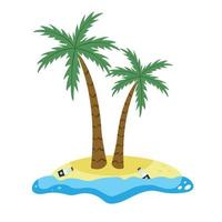 Pirate Rum in the Ocean and under the Palm Trees vector