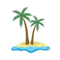 Palm Tree on a Desert Island Sea Wave Beach vector