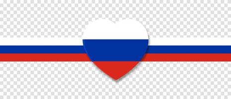 Bandera de rayas nacionales del corazón de rusia. ilustración vectorial vector