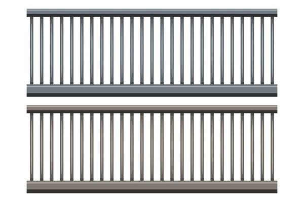 metallic railing cartoon style isolated white background