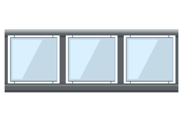 glass railing cartoon style isolated white background