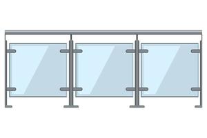glass railing cartoon style isolated white background vector