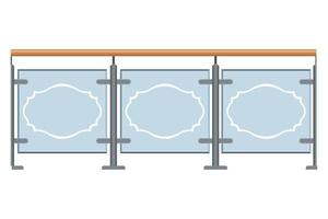 glass railing cartoon style isolated white background vector