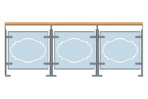 barandilla de vidrio estilo de dibujos animados aislado fondo blanco vector