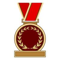 oro recompensa medalla emblema dibujos animados aislado blanco fondo vector